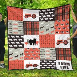 Farm Life Quilt Blanket Red Dhc1112206Dd and Home Decor