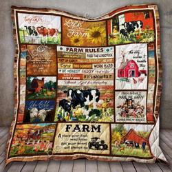 Farm Rules Cl18100250Mdq Quilt Blanket and Home Decor