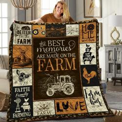 Farm The Best Memories Are Made On The Farm Quilt Blanket Great Customized Blanket Gifts For Birthday Christmas Thanksgiving and Home Decor