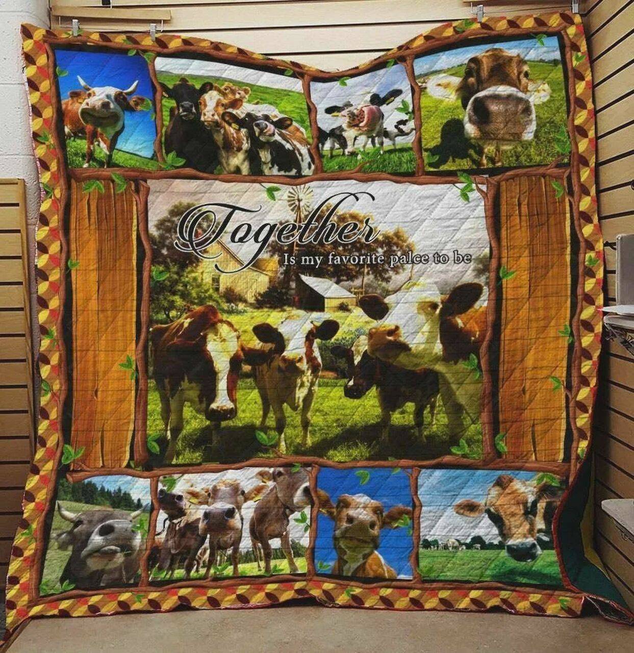 Farm Together Is My Favourite Place Quilt Blanket Great Customized Blanket Gifts For Birthday Christmas Thanksgiving and Home Decor