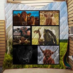 Farmer Cow Style 3D Blanket Th1707 Quilt and Home Decor