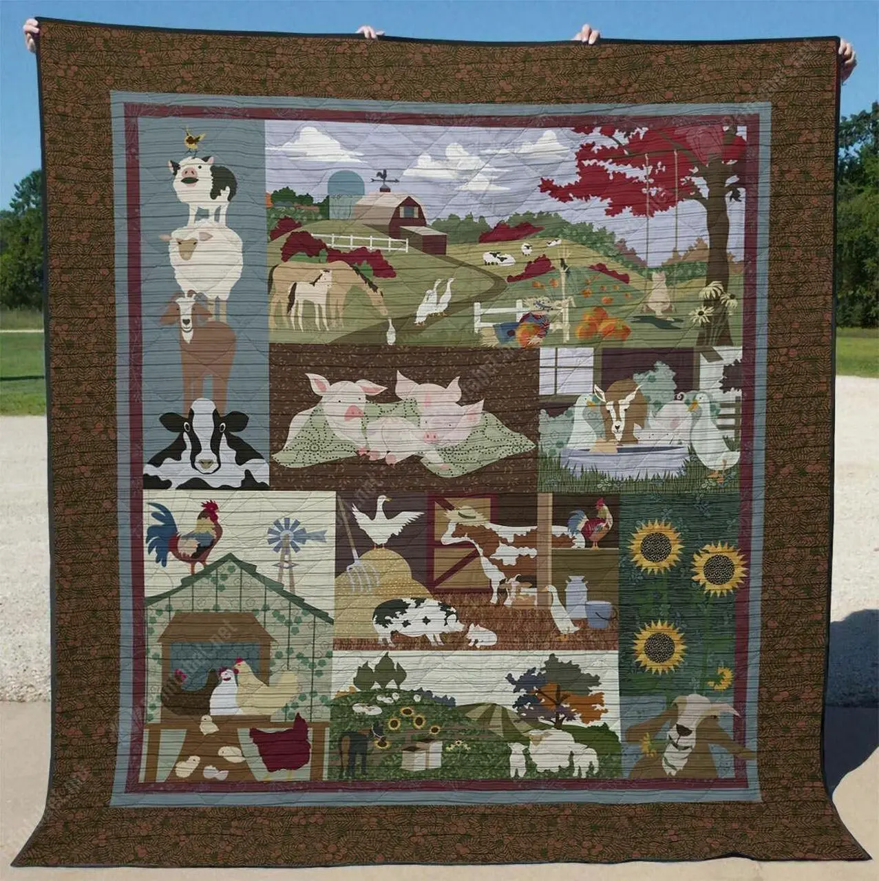 Farming Life DHCDHC DT0910 Quilt Blanket and Home Decor