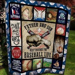 Father And Son Baseball Quilt Blanket Ver 2  Quilt and Home Decor