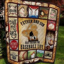 Father And Son Baseball Quilt Blanket Ver 4  Quilt and Home Decor