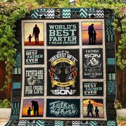 Father And Son Best Friend For Life  Quilt Blanket and Home Decor