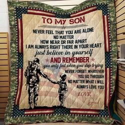 Father Soldier And Son America Quilt and Home Decor