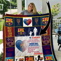 Fc Barcelona Personalized Name Quilt Blanket and Home Decor