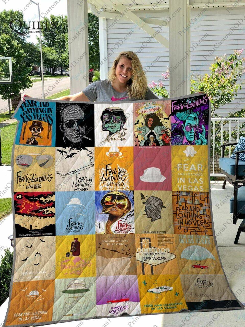 Fear And Loathing In Las Vegas Quilt Blanket For Fans and Home Decor
