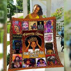 February Black Queen Cl19100302Mdq Quilt Blanket and Home Decor