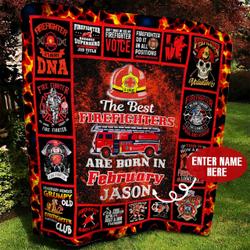 February Firefighter Personalized Quilt Blanket Bbb300535Sm and Home Decor