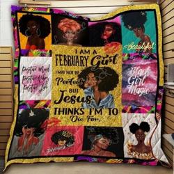 February Girl Black Queen Hur Quilt Cysiqf and Home Decor