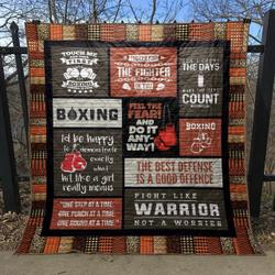 Feel The Fear Of Boxing Pkt200615 Quilt Blanket and Home Decor