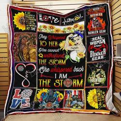 Female Firefighter Cl18100262Mdq Quilt Blanket and Home Decor