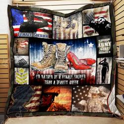 Female Soldier Cl19100308Mdq Quilt Blanket and Home Decor