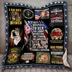 Female Veteran Cl18100266Mdq Quilt Blanket and Home Decor