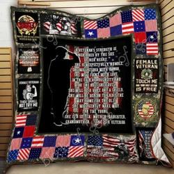 Female Veteran Cl18100267Mdq Quilt Blanket and Home Decor