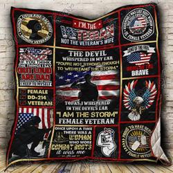 Female Veteran Proud Cl19100309Mdq Quilt Blanket and Home Decor