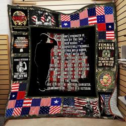 Female Veterans Strength Quilt Blanket ABC07113057 and Home Decor