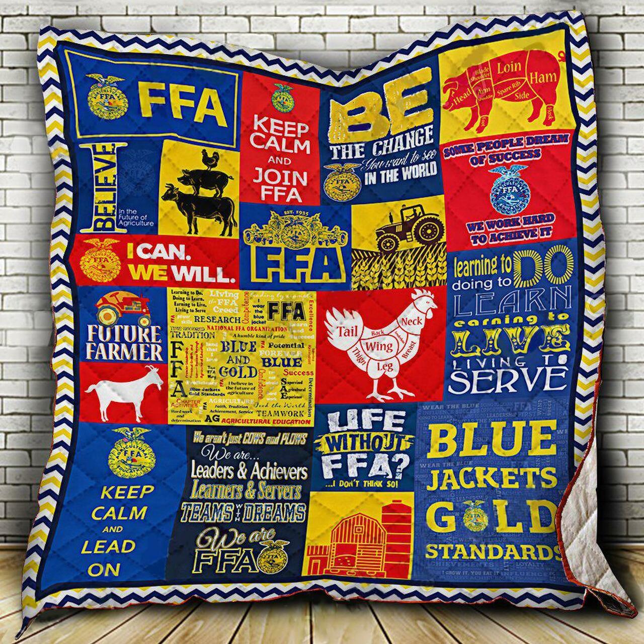Ffa Forever Blue Quilt -M0508-6 Quilt and Home Decor