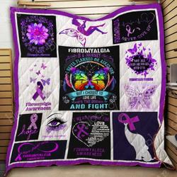 Fibromyalgia Awareness Ah Quilt Derqll and Home Decor