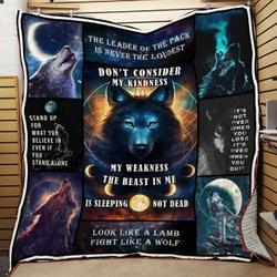 Fight Like A Wolf Quilt Blanket ABC07113362 and Home Decor