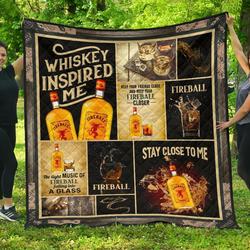 Fireball Whiskey Inspired Me Funny Gift Idea Quilt and Home Decor