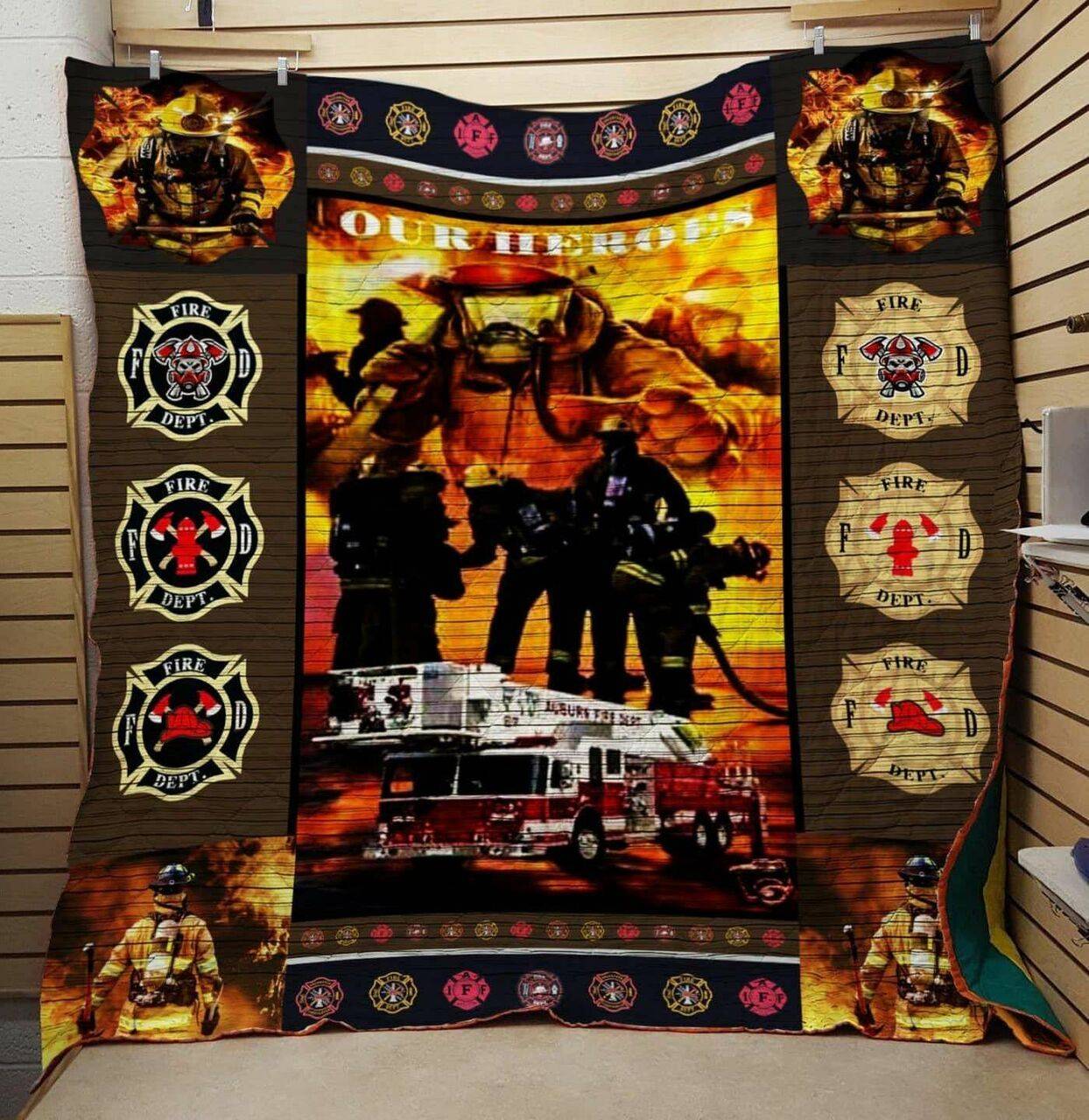 Firefighter Ah Quilt Derqyc and Home Decor