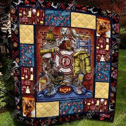 Firefighter Art Like Quilt Blanket and Home Decor