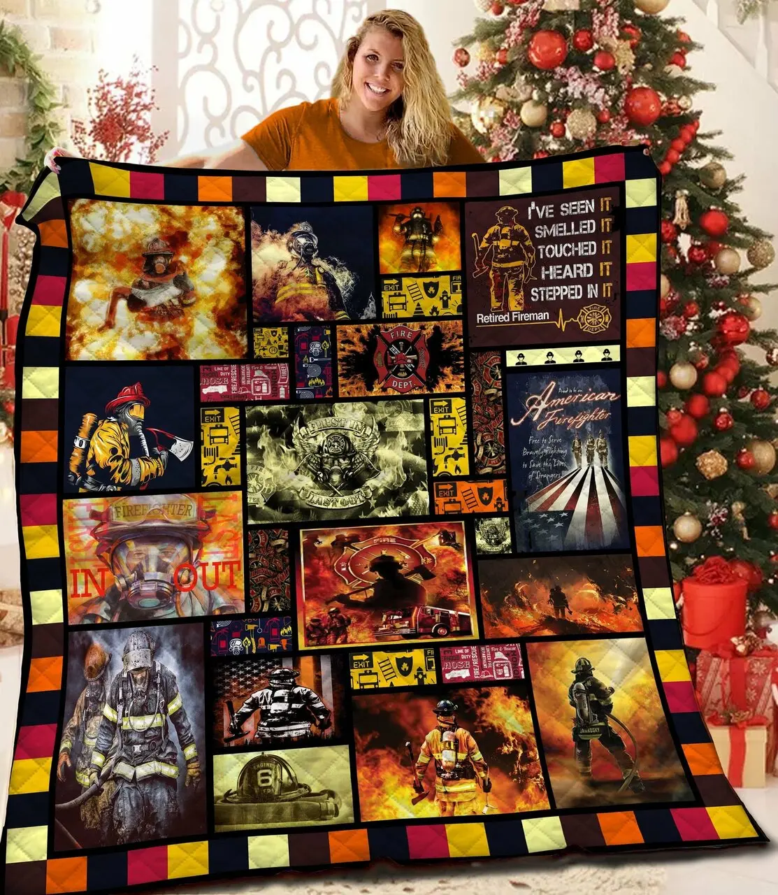 Firefighter Bbb051131Mh Quilt Blanket and Home Decor