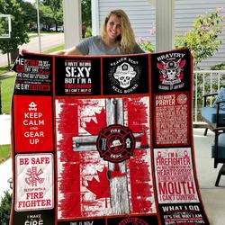 Firefighter Canada Quilt Blanket Dhc1501815Vt and Home Decor