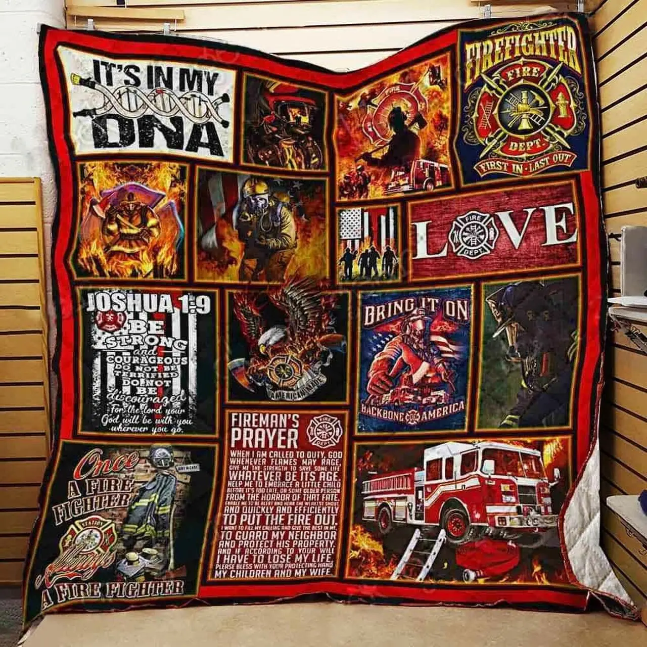 Firefighter First In Last Out Quilt Blanket ABC07113571 and Home Decor