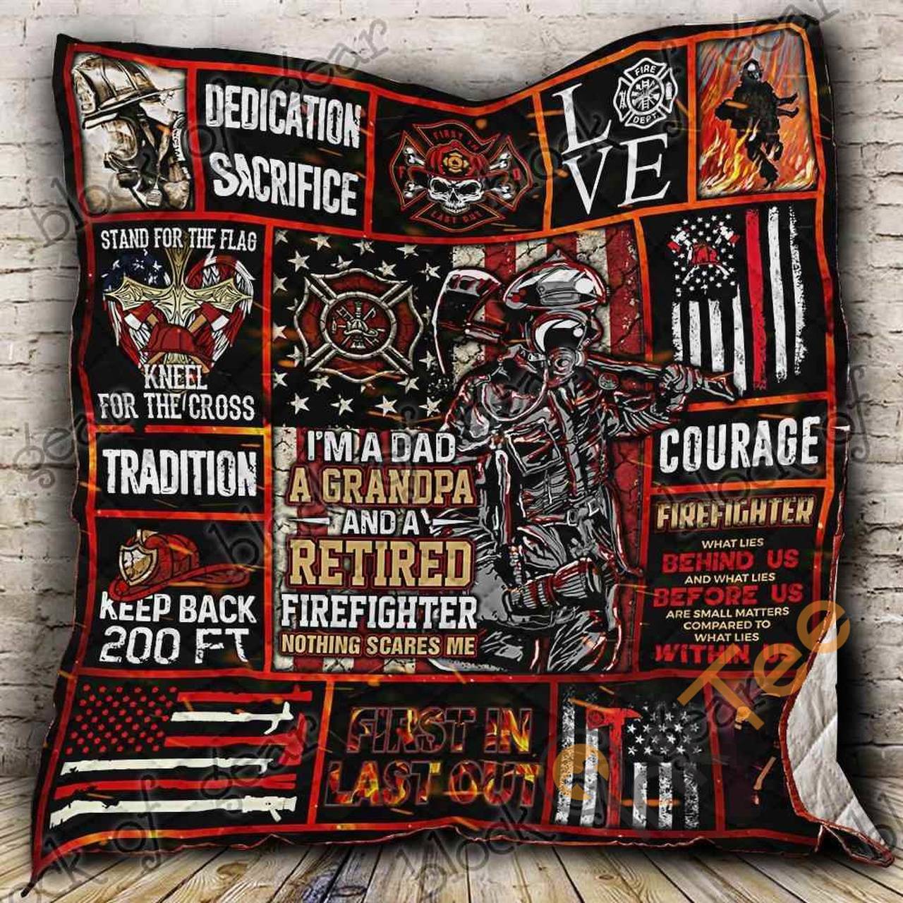 Firefighter Grandpa Blanket KC1307 Quilt and Home Decor