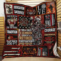 Firefighter Grandpa Quilt Blanket ABC07113944 and Home Decor