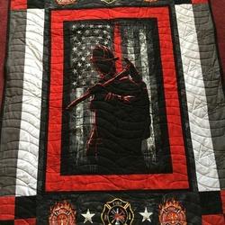 Firefighter Hur Quilt Bevrwf and Home Decor