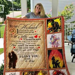 Firefighter Husband Quilt Blanket Dhc1501436Vt and Home Decor