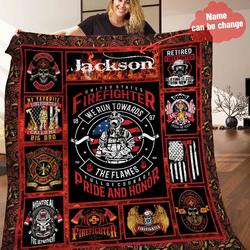 Firefighter Personalized Quilt Blanket HHH120609NA and Home Decor