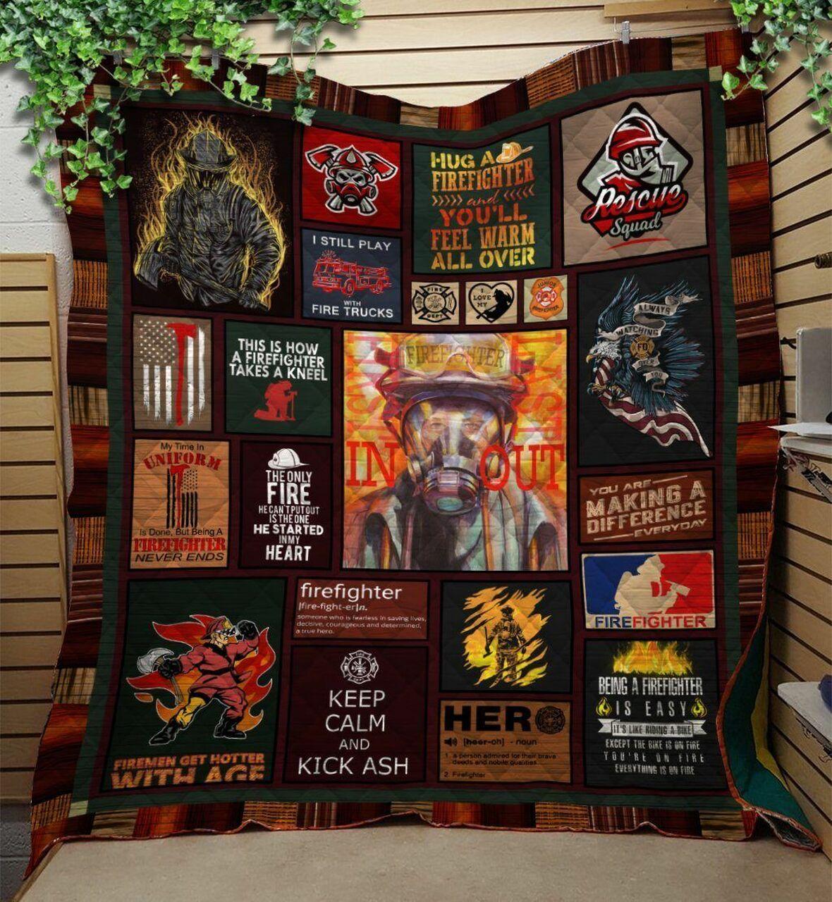 Firefighter Quilt Cbs and Home Decor