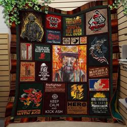 Firefighter Quilt Cbs and Home Decor