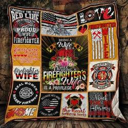 Firefighter Wife Cl18100271Mdq Quilt Blanket and Home Decor