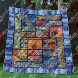 Fish It Well Quilt Blanket Hn57  Quilt and Home Decor