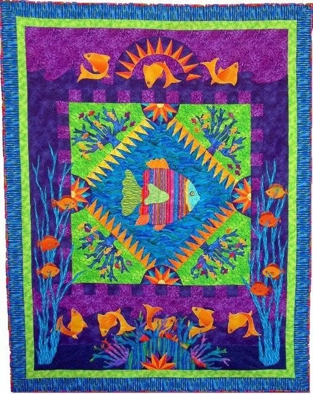 Fishes Cla1810226Q Quilt Blanket and Home Decor