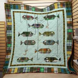 Fishing Camo Quilt Blanket Great Customized Gifts For Birthday Christmas Thanksgiving Perfect Gifts For Fishing Lover and Home Decor