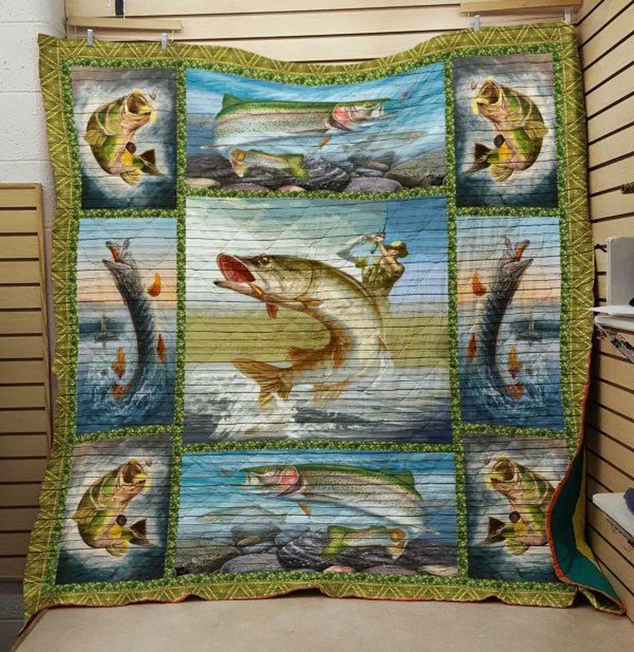 Fishing Quilt V9 and Home Decor