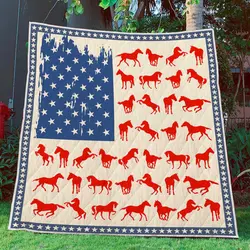 Flag  Horse Quilt  Pod000055 and Home Decor