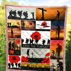 Flags Poppy Soldier Quilt Blanket Blanket Remembrance Day Dhc09121289Dd and Home Decor