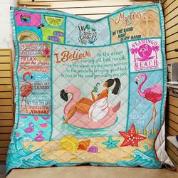 Flamingo Beach Girl Quilt Tt14-1408  Quilt and Home Decor