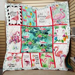 Flamingo Fabric Quilt Blanket and Home Decor