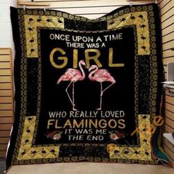 Flamingo Girl Blanket TH0907 Quilt and Home Decor