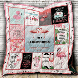 Flamingo I M A Flamingoaholic Quilt Blanket and Home Decor