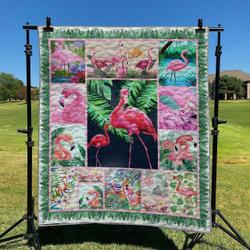 Flamingo In The Summer DHCKL0909 Quilt Blanket and Home Decor